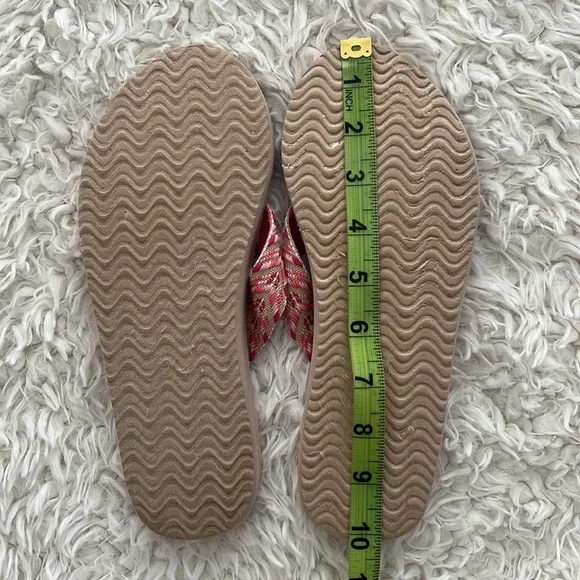 SO Pink and Tan Women's Flip Flops Beach Ocean Chic Surf Style - Picture 8 of 9